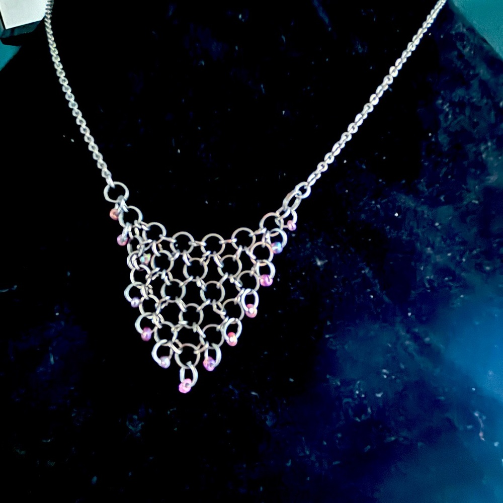 18” necklace with elegant purple beads